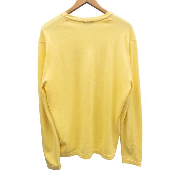 Banana Republic Mens V neck Cotton Sweater Yellow  L - Picture 2 of 4